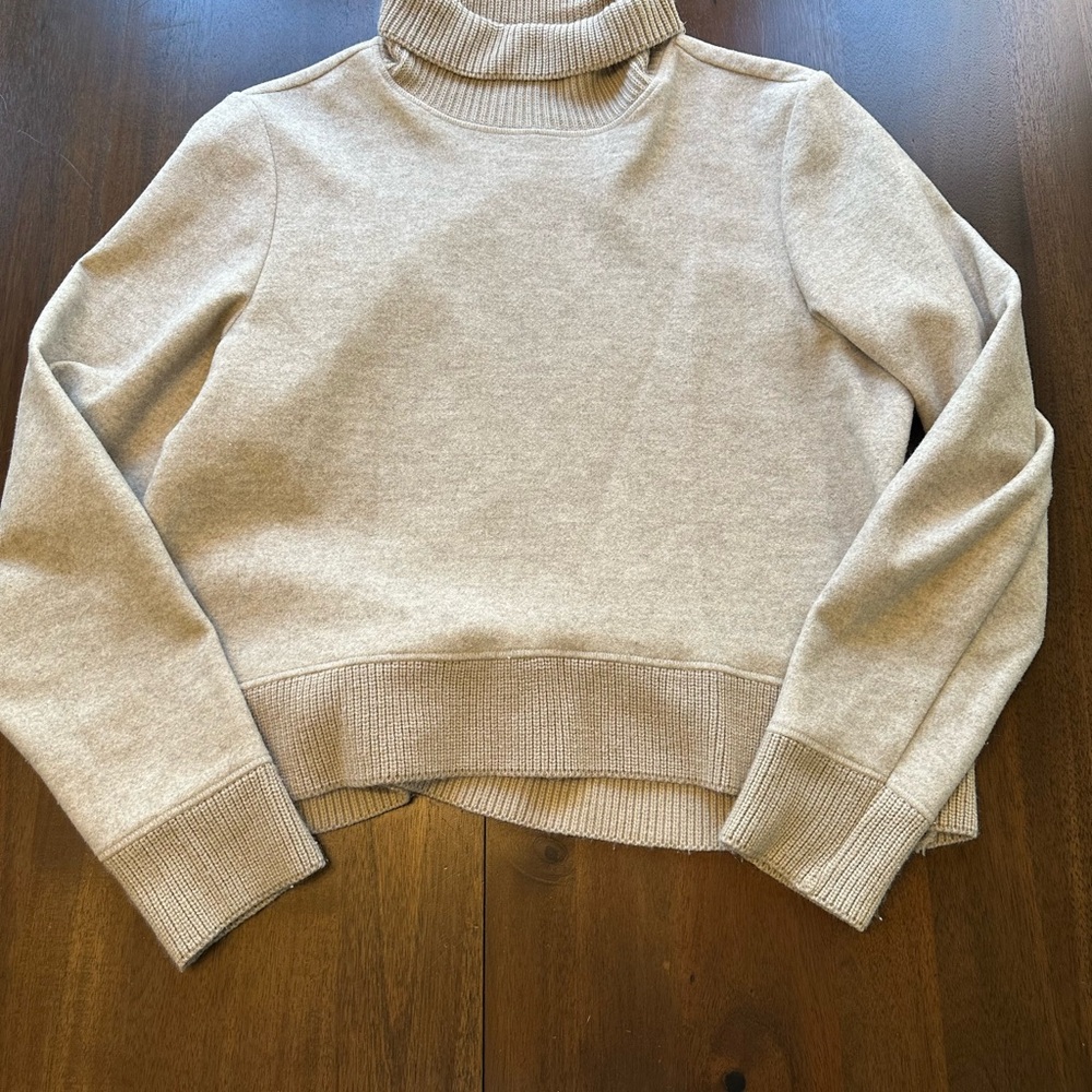 Zara Cream Cowl Neck Cropped Sweater